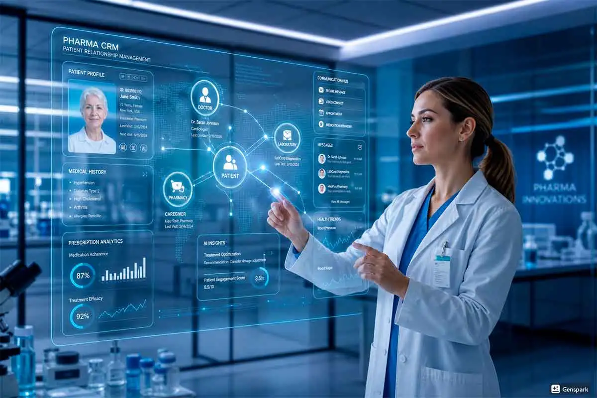 CRM para indústria farmacêutica — gestão de HCPs